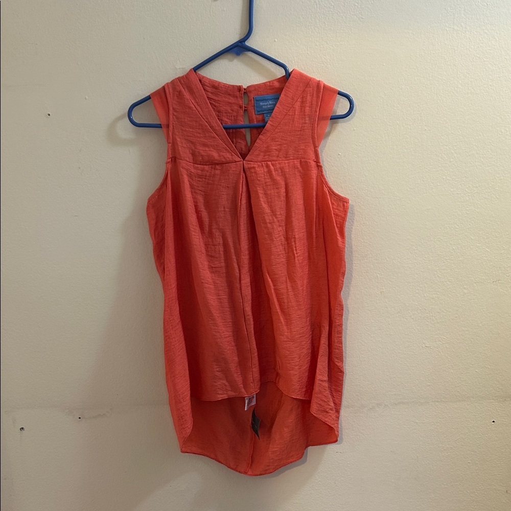 Simply Vera Vera Wang Sleeveless Orange Blouse